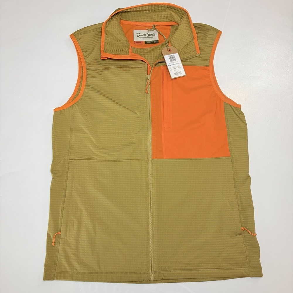 Duck‎ Camp Lightweight Grid Tech Vest Mens Medium Wheat Blaze Hunting NWT - Picture 2 of 10